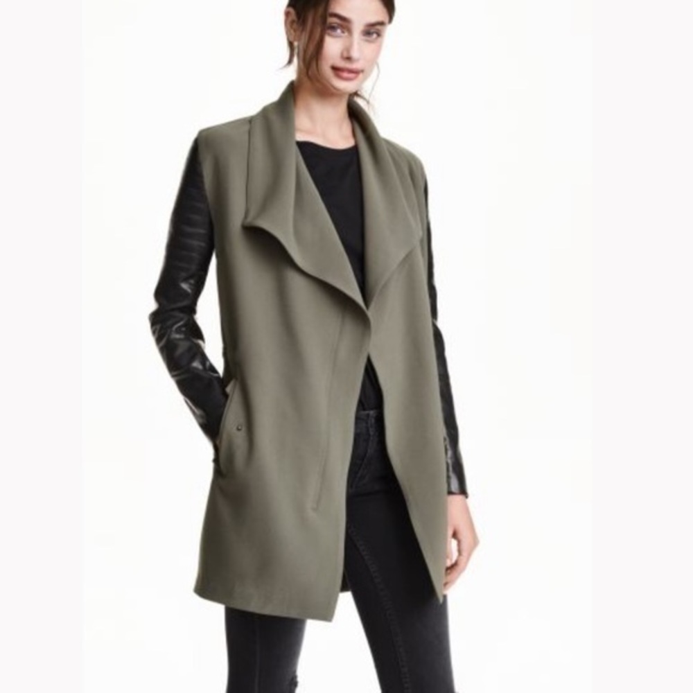 Divided By H&M Biker jacket Size 4 Color Black/Khaki green